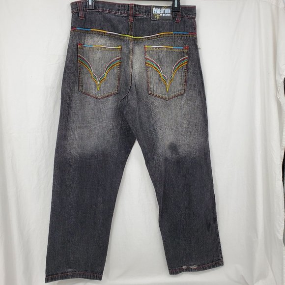 Evolution In Design Relaxed Blue Jeans Mens 36x32 - Picture 4 of 14